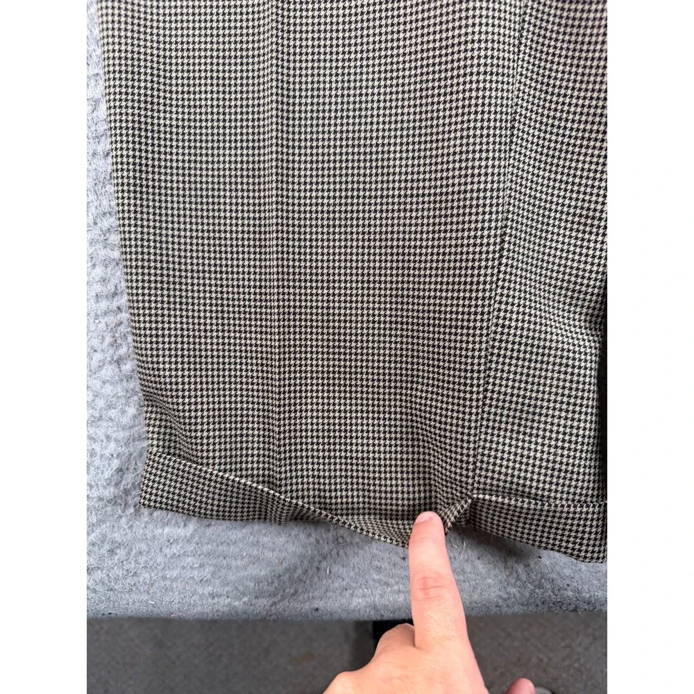 VTG Polo Ralph Lauren Pants Mens 36x26 Beige Houndstooth Cuffed Pleated 80s